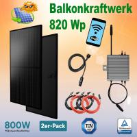 PVE Balkonkraftwerk Komplettpaket Photovoltaikanlage Set 820 Wp / 800 W Modul Black